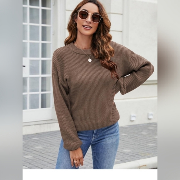 🍂Women's Long Sleeve Oversized Crew Neck Chunky - Picture 4 of 5